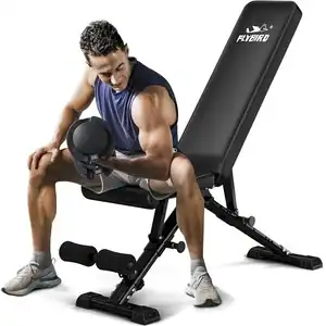 FLYBIRD Weight Bench, Adjustable Strength Training Bench for Full Body Workout with Fast Folding-New Version