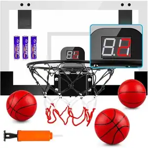 Indoor Basketball Hoop Fan Backboards for Teens and Adults Door Room Basketball Hoop Mini Hoop with Electronic Scoreboard, 3 Balls and Batteries Basketball Toys for 8 9 10 11 12 